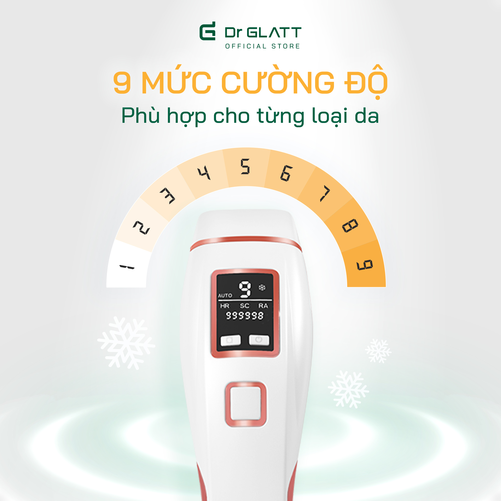 Máy triệt lông và trẻ hóa da IPL PRO, 3 trong 1, hàng chính hãng Dr Glatt, thương hiệu Đức