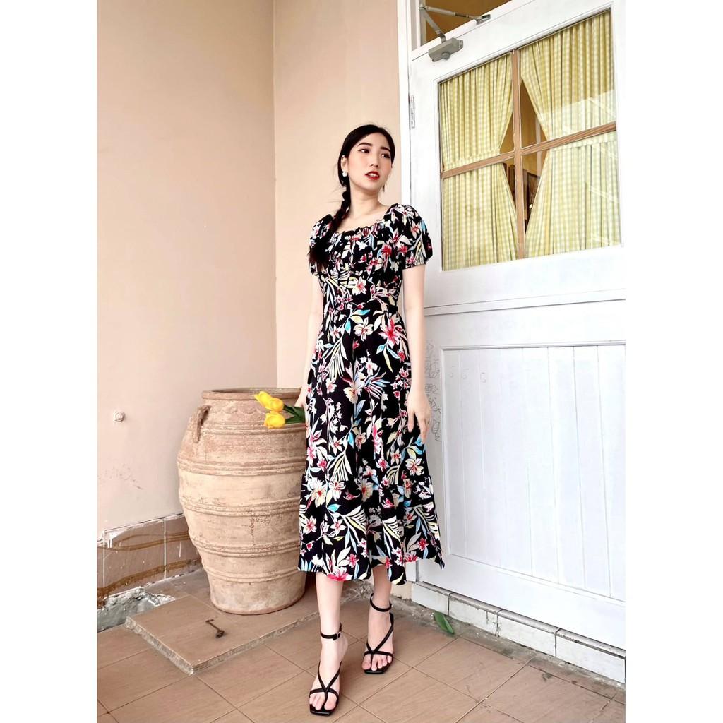 Đầm Hoa Lá Đen Th04