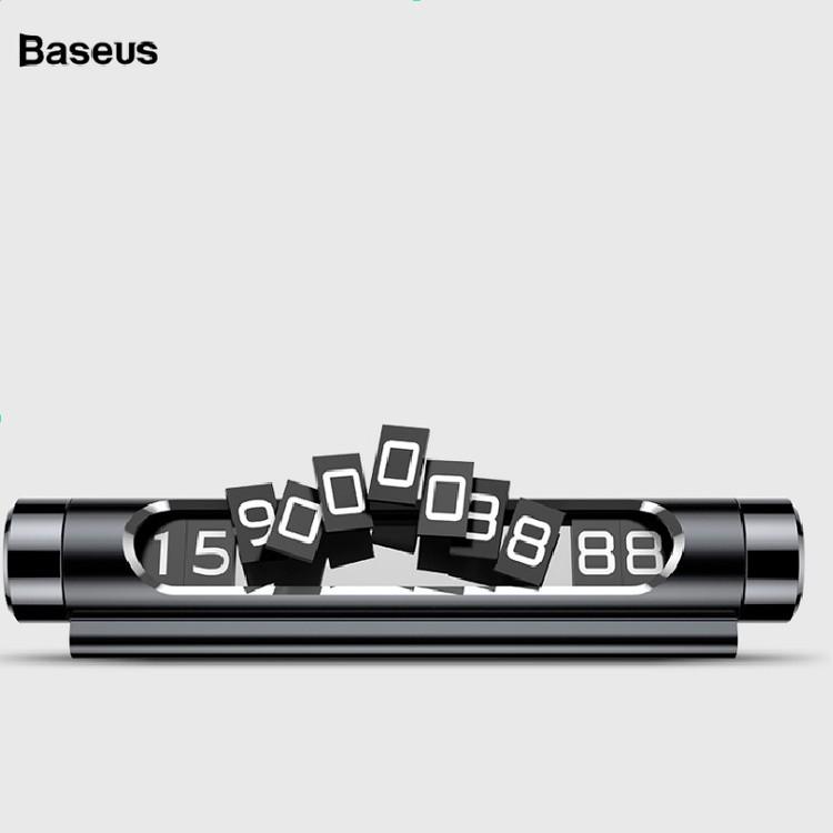 Bảng Số Điện Thoại Ô Tô  Chính Hãng Cao Cấp Baseus-ACNUM (Chất liêu hợp kim cao cấp, số dán từ tính)- Hai màu đen, bạc