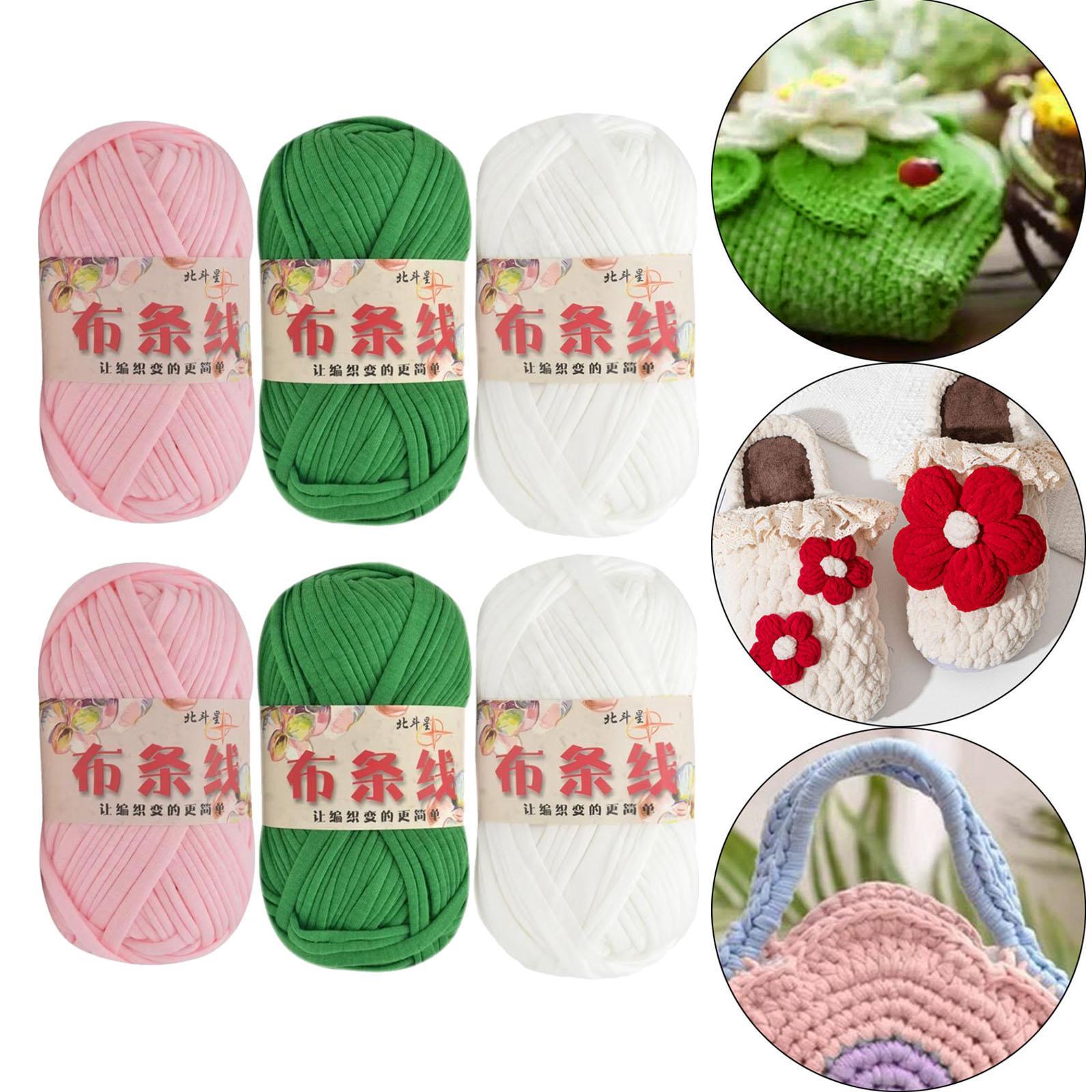 6x Chunky Yarn T Shirt Yarn Knitting Yarn Set for Doormat Tapestry Cat House