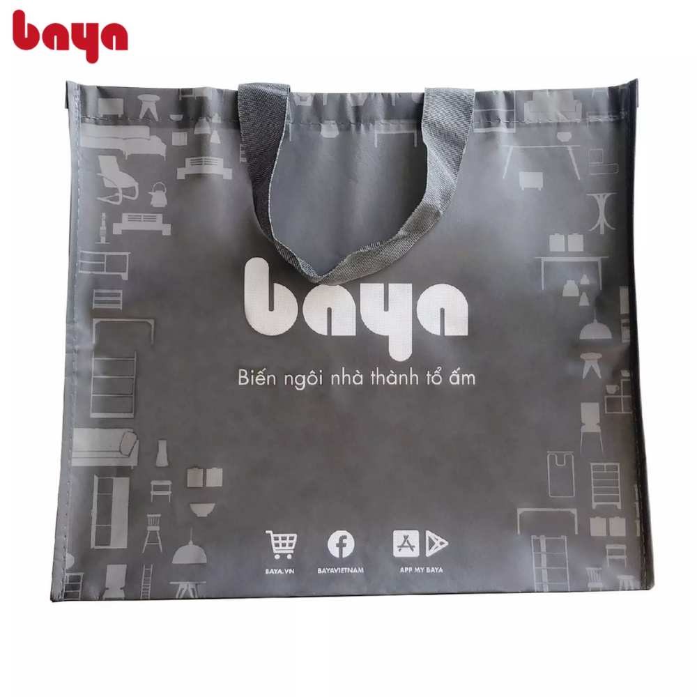 Túi Mua Sắm BAYA Chất Liệu PP Non-Woven Mỏng, Nhẹ, Dễ Làm Sạch,Thiết Kế Tối Giản, Nhỏ Gọn, Dễ Mang Theo