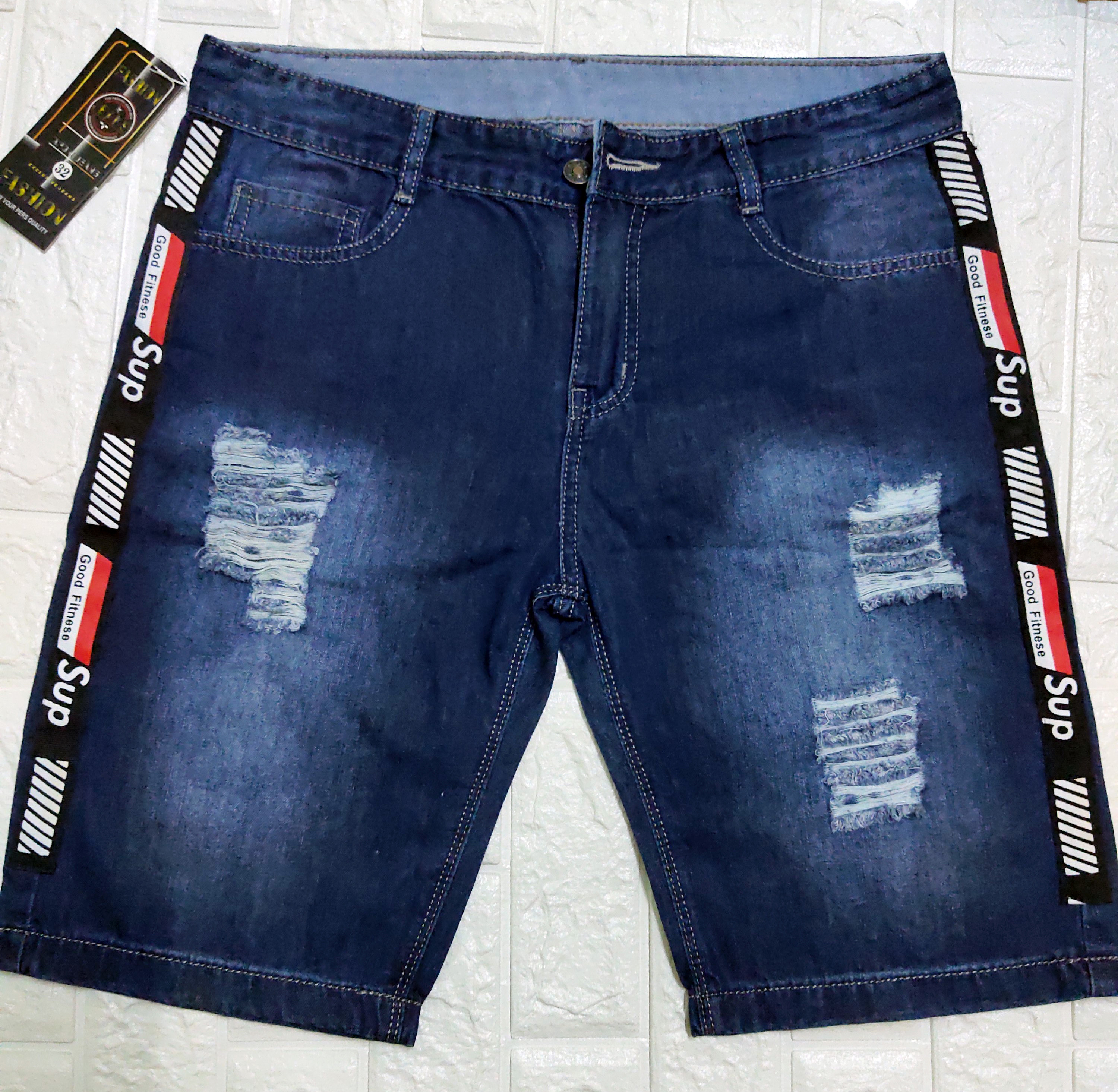 Quần short, Quần short nam, Quần soc jean, Quần soc rin, Quần soc jean nam cách điệu cá tính - SỌC CHỮ - 28