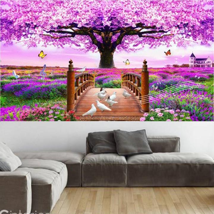 Tranh đá cây hạnh phúc LG1017 - kích thước: 100 * 65cm.