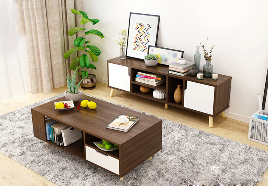 Kệ tivi phòng khách gỗ công nghiệp hiện đại