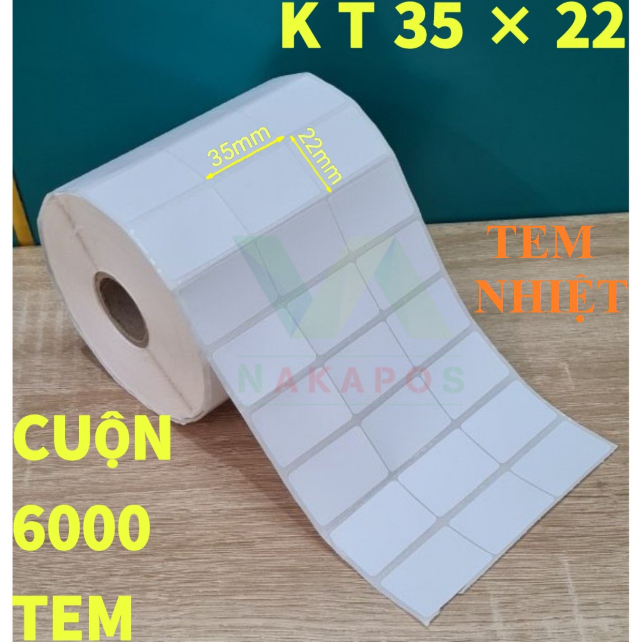 Giấy Decal In Tem 35X22 6000tem/cuộn Giấy In Mã Vạch Nhiệt  (Hàng Nhập Khẩu)