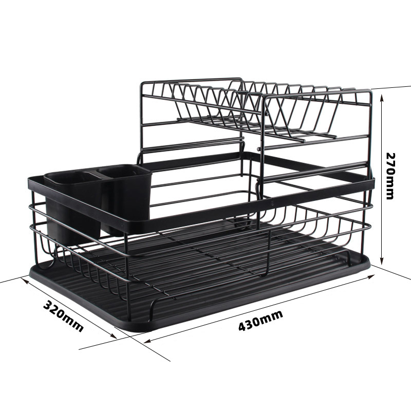 KỆ ĐỰNG CHÉN ĐĨA RÁO NƯỚC MAPLE JOY BLACK 2 TẦNG RÁO NƯỚC