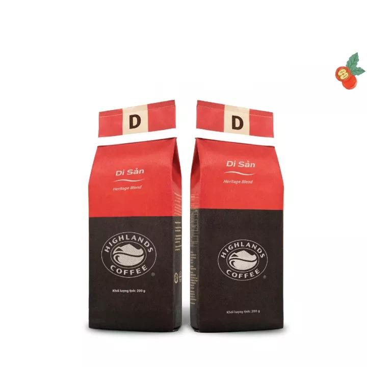 Combo 2 gói Cà phê Rang xay Di sản Highlands Coffee 200g