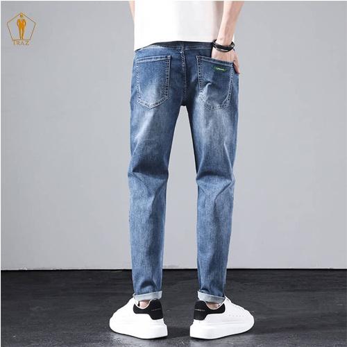 Quần jean nam TRAZ rách gối màu đen trơn chất bò cao cấp co dãn 4 chiều đẹp rin trơn form dáng skinny