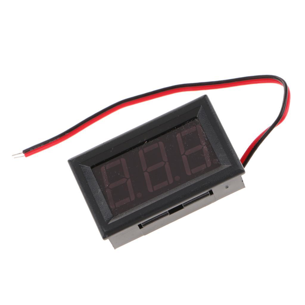 2 Pcs DC 5V-120V Voltmeter LED Panel Digital Voltage Meter Green+Blue 48 x 29 x 22mm