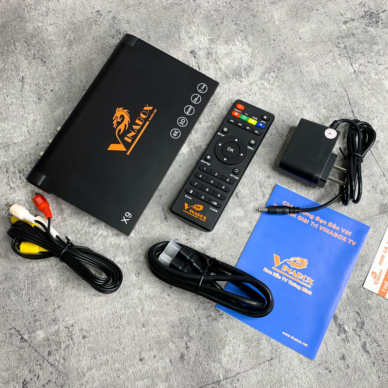 Android TVBox Vinabox X9 bản Điều khiển giọng nói Ram 2G Rom 16G Xem truyền hình miễn phí - Hàng Chính Hãng