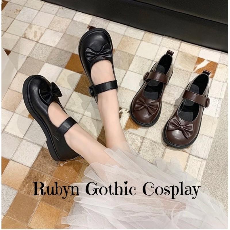 Giày Búp Bê Lolita Đính Nơ Xinh Xắn ( Size 35 - 40 ) Màu Nâu và Đen. A02