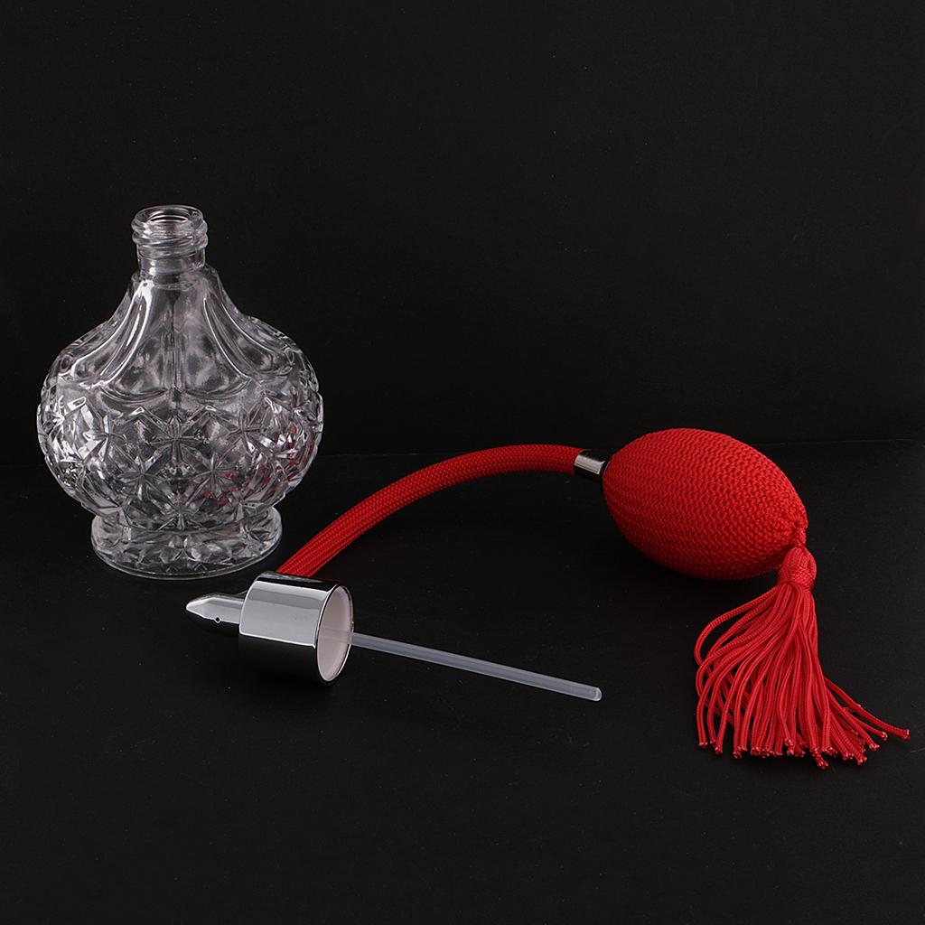 2pcs Empty 100ml Perfume Aftershave Bottle W/ Long Spray Tassels Makeup Tool