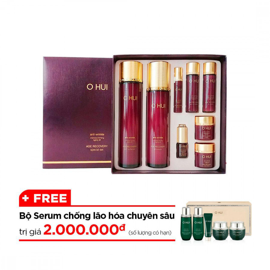 Bộ chống lão hoá 8 món OHUI Age Recovery 8pcs Special Set 340ml Tặng Bộ chống lão hoá 5 món Prime Advancer 56ml trị giá 2.000.000đ