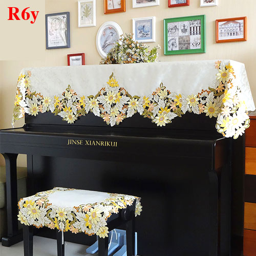 ★Khăn phủ đàn piano HOA CÚC thêu từng cánh hoa tuyệt đẹp★