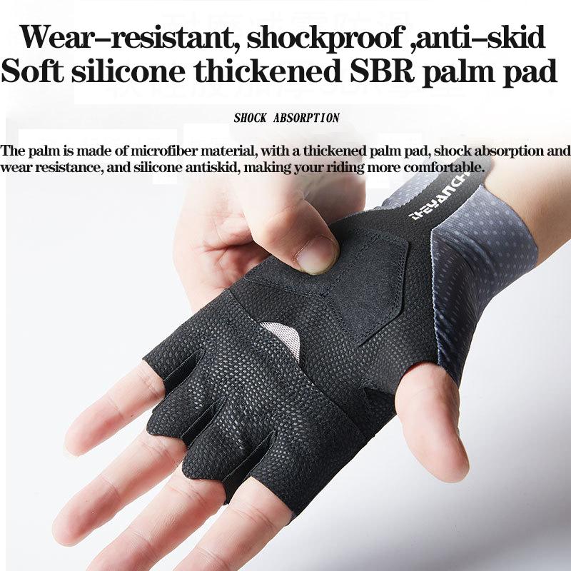 Half Finger Cycling Mùa hè Găng tay đàn ông Phụ nữ Găng tay xe đạp không trượt Spring Fitness Fishing Motorcycle Găng tay xe đạp MTB Găng tay Color: D152-Half Green Size: XL