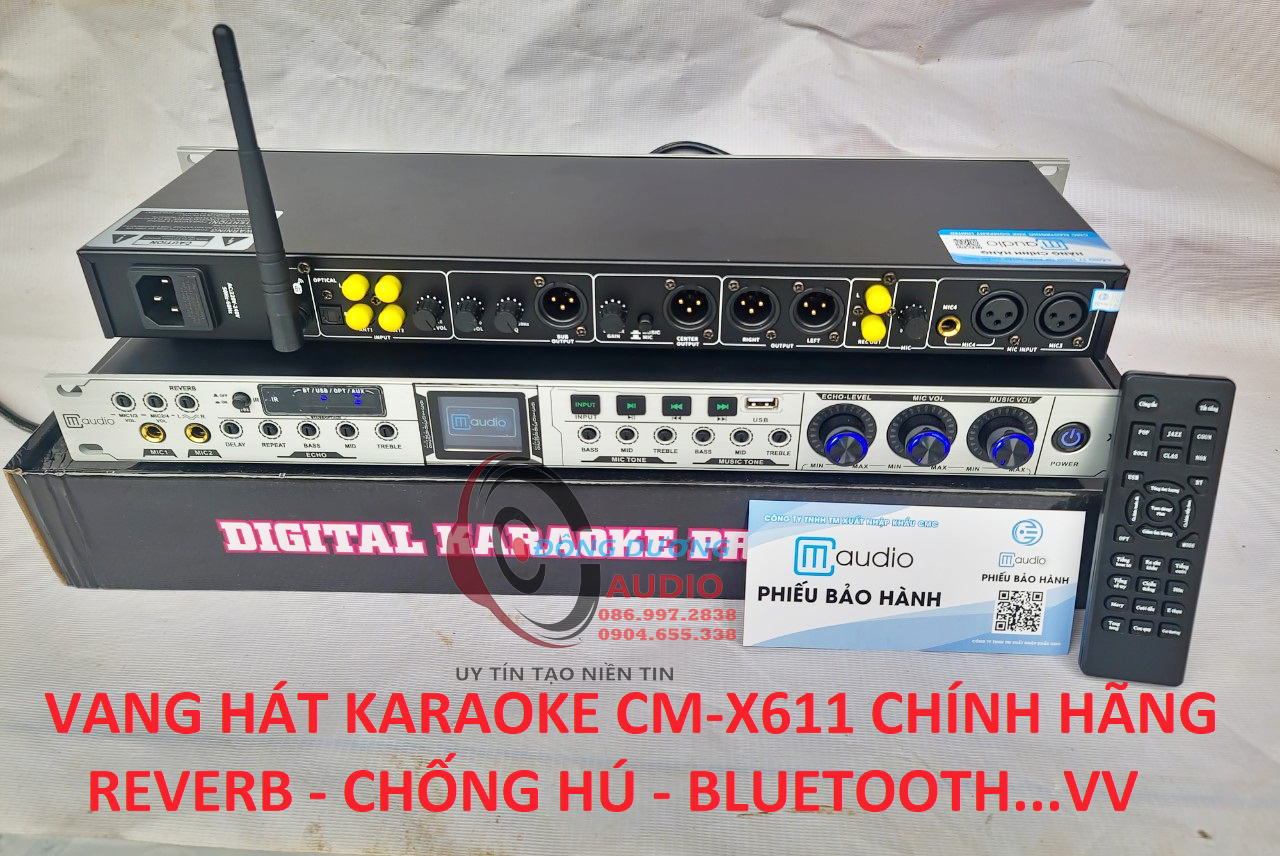 VANG CHỐNG HÚ - VANG BLUETOOTH REVERB - VANG CM AUDIO X611 - HÀNG CHÍNH HÃNG