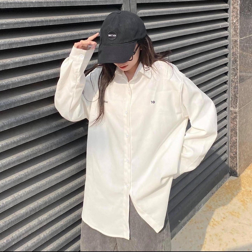 Áo Sơ Mi Nữ Chất Da Cao Cấp Không Bị Xù Chất Dày Dạn Unisex