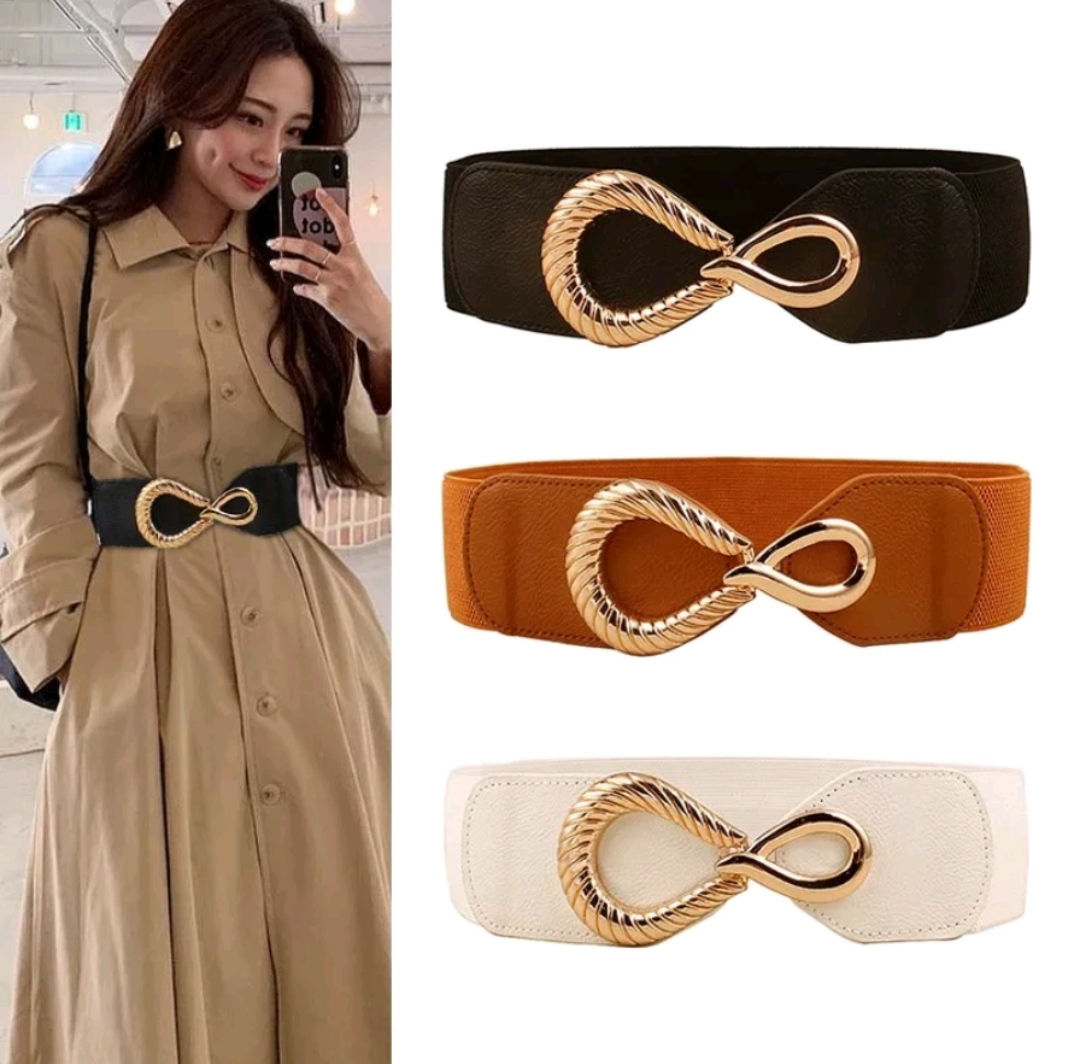 Thắt lưng nữ dây nịt nữ đai váy bản to 7cm Thun Co Giãn mang Đầm váy Casual Thời Trang Hàn QUốc dona23052901