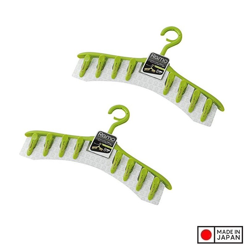 Móc phơi quần áo 8 kẹp Kokubo Ramo - Made in Japan
