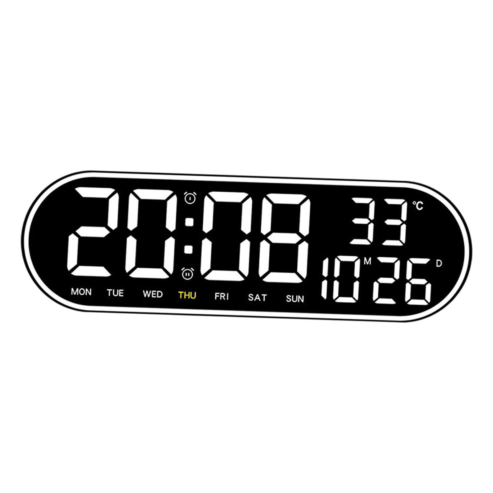 LED Wall Clock Modern LED Display Silent Alarm Clock for Home Bedroom Indoor