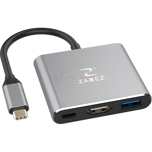 Cổng chuyển đổi 3-in-1 Zadez USB-C Power Hub ZAH-513 - Hàng chính hãng