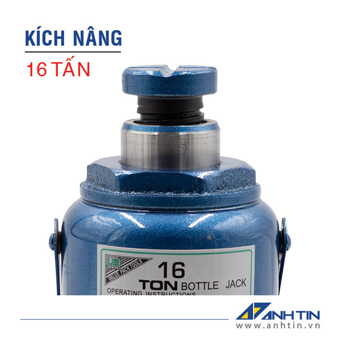 Con đội 16 tấn | Kích nâng xe ô tô xe tải | Kích nâng thủy lực 16 tấn | Chiều cao nâng 125mm | Chiều cao ren 60mm