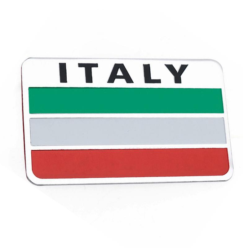 Bộ 2 tem kim loại cờ ITALI dán trang trí ô tô, xe máy