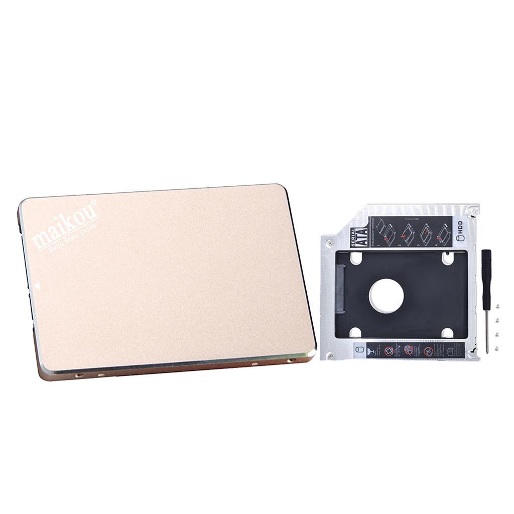 2.5inch SATA3.0 240GB SSD Solid State Drive for Laptop +HDD  Tray Gold