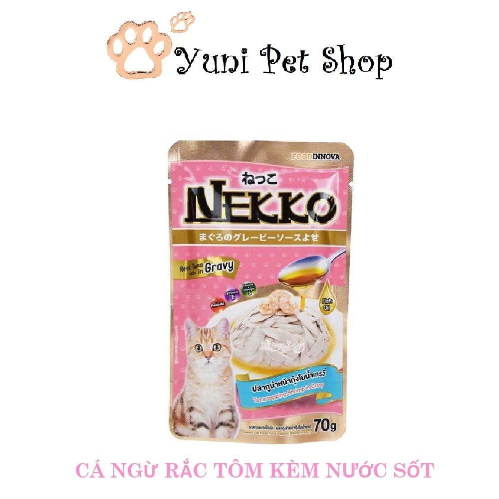 Combo Mix 5 Vị Pate NEKKO Thức Ăn Cho Mèo Dạng Nước Sốt 70g x 5 gói - Yuni Pet Shop