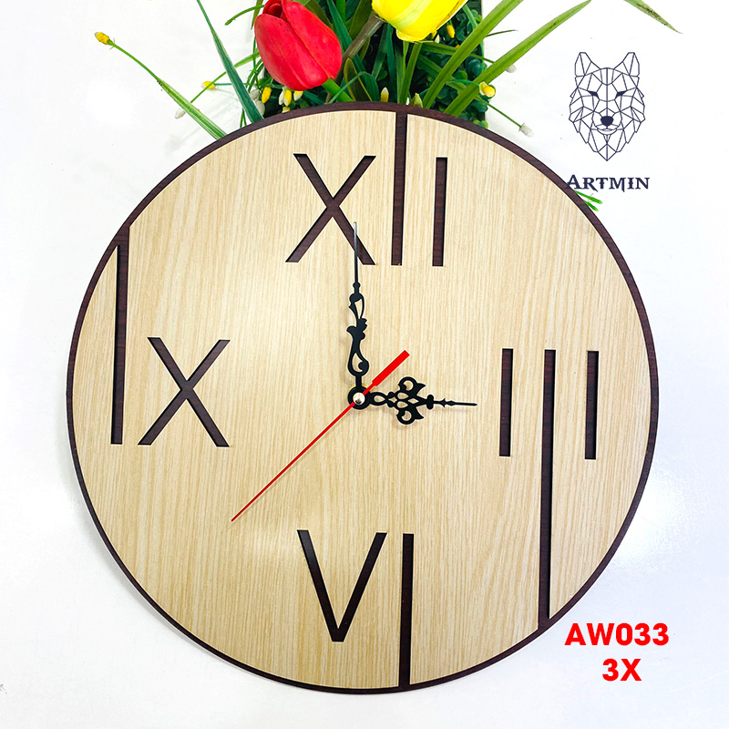 AW033 - Đồng Hồ Gỗ Decor Tân Cổ Điển – Đồng Hồ Treo Tường Trang Trí Nhà Độc Đáo