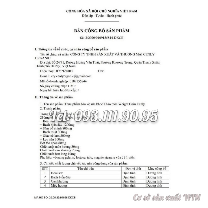 Tăng Cân thảo mộc - Bất chấp cơ địa, gầy lâu năm – Mã số 1102