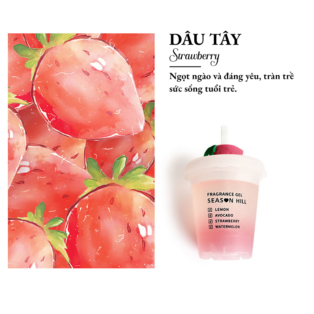 Sáp thơm khử mùi Season Hill ly trà sữa Hàn Quốc 215G Gel thực vật an toàn thơm phòng nhà vệ sinh tủ quần áo