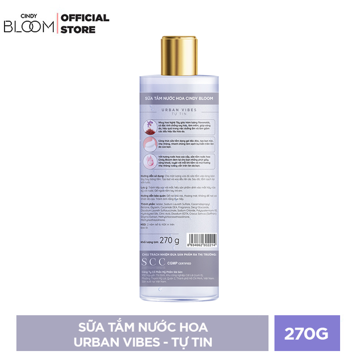 Sữa Tắm Nước Hoa Cindy Bloom Urban Vibes - Tự Tin 270g