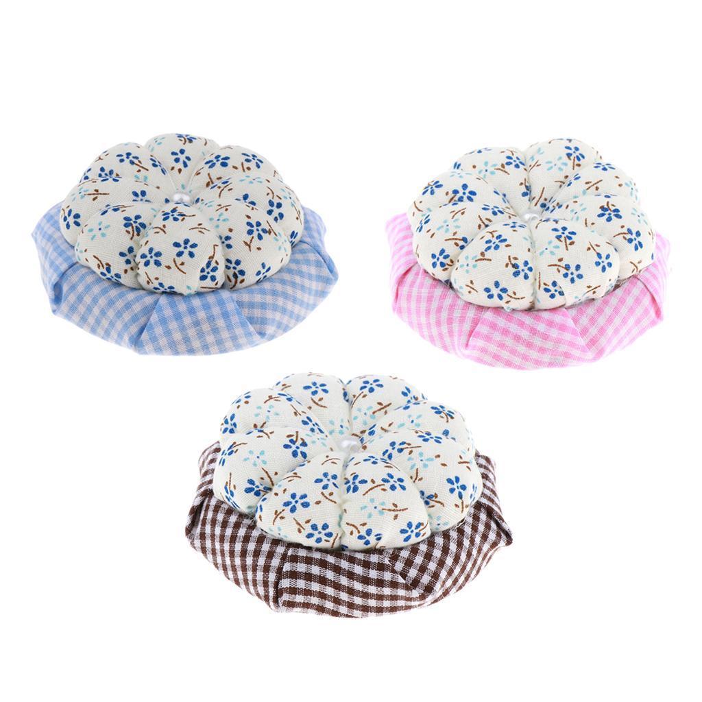 Wood Base Pumpkin Pin Cushion Needle Pincushions for Sewing Embroidery Stitching Needle Crafts