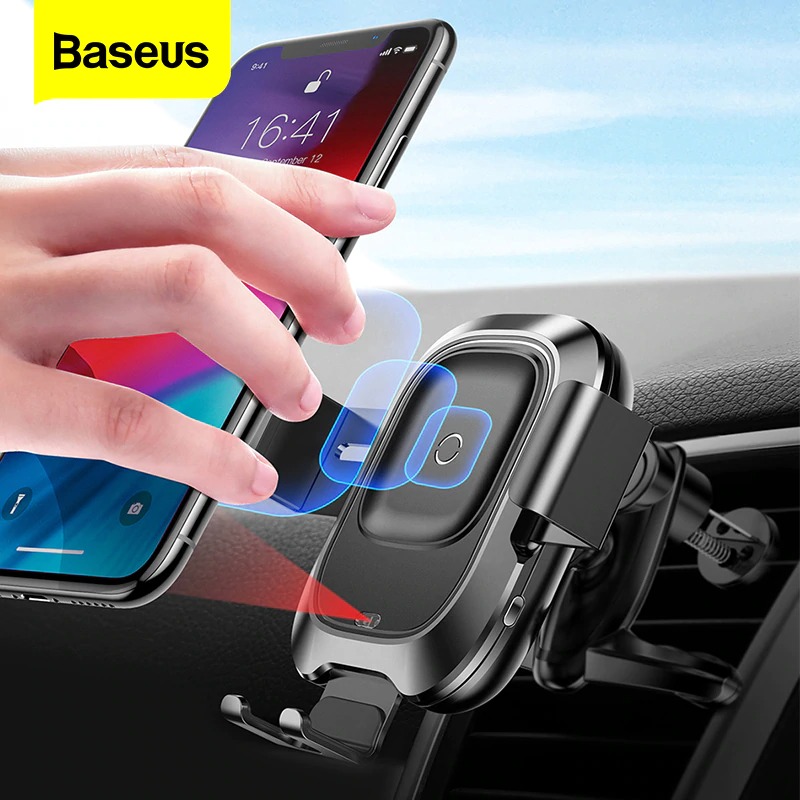 Đế giữ điện thoại trên xe hơi tích hợp sạc không dây Baseus Smart Vehicle Bracket 10W Wireless Charger - Hàng chính hãng