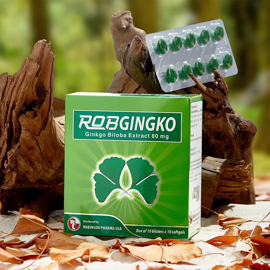 Hình ảnh Thực phẩm chức năng  hỗ trợ tuần hoàn não Robgingko – Robinson Pharma Usa-Hộp 100 viên