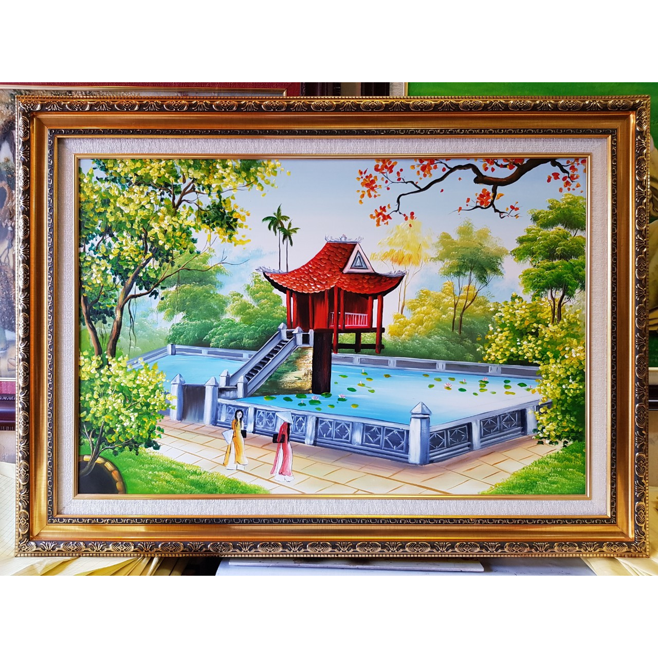 Sơn dầu chùa Một Cột ở Việt Nam là một tác phẩm nghệ thuật đẹp và độc đáo, thể hiện được tinh thần và truyền thống đạo Phật của người Việt. Nếu bạn có cơ hội, đừng bỏ qua việc chiêm ngưỡng bức tranh tuyệt đẹp này và tìm hiểu thêm về văn hóa và lịch sử của đất nước.