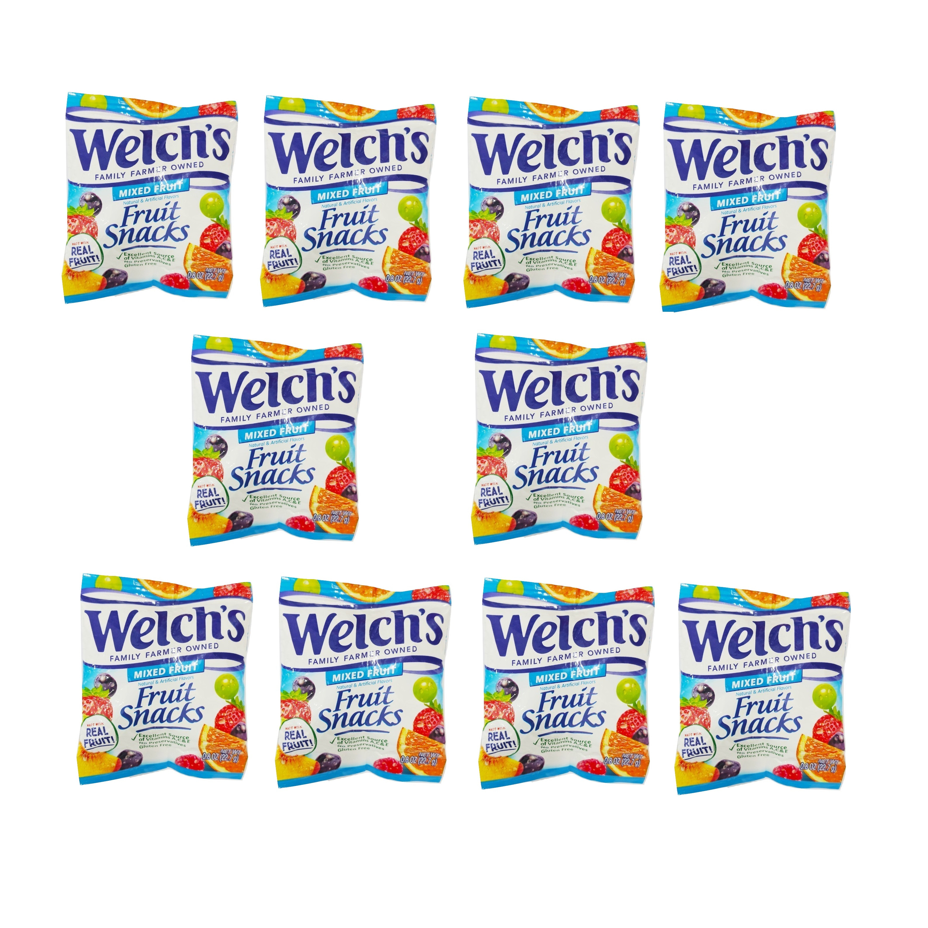 Combo 10 Gói Kẹo dẻo trái cây hỗn hợp - Welch's Mixed Fruit Snack (22,7g/gói)