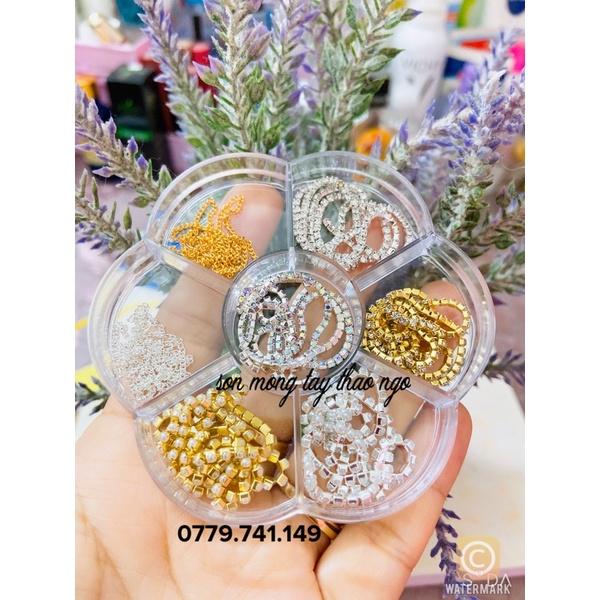 Hộp dây đá 7 ngăn nhiều kiểu dành cho Nail tiện lợi