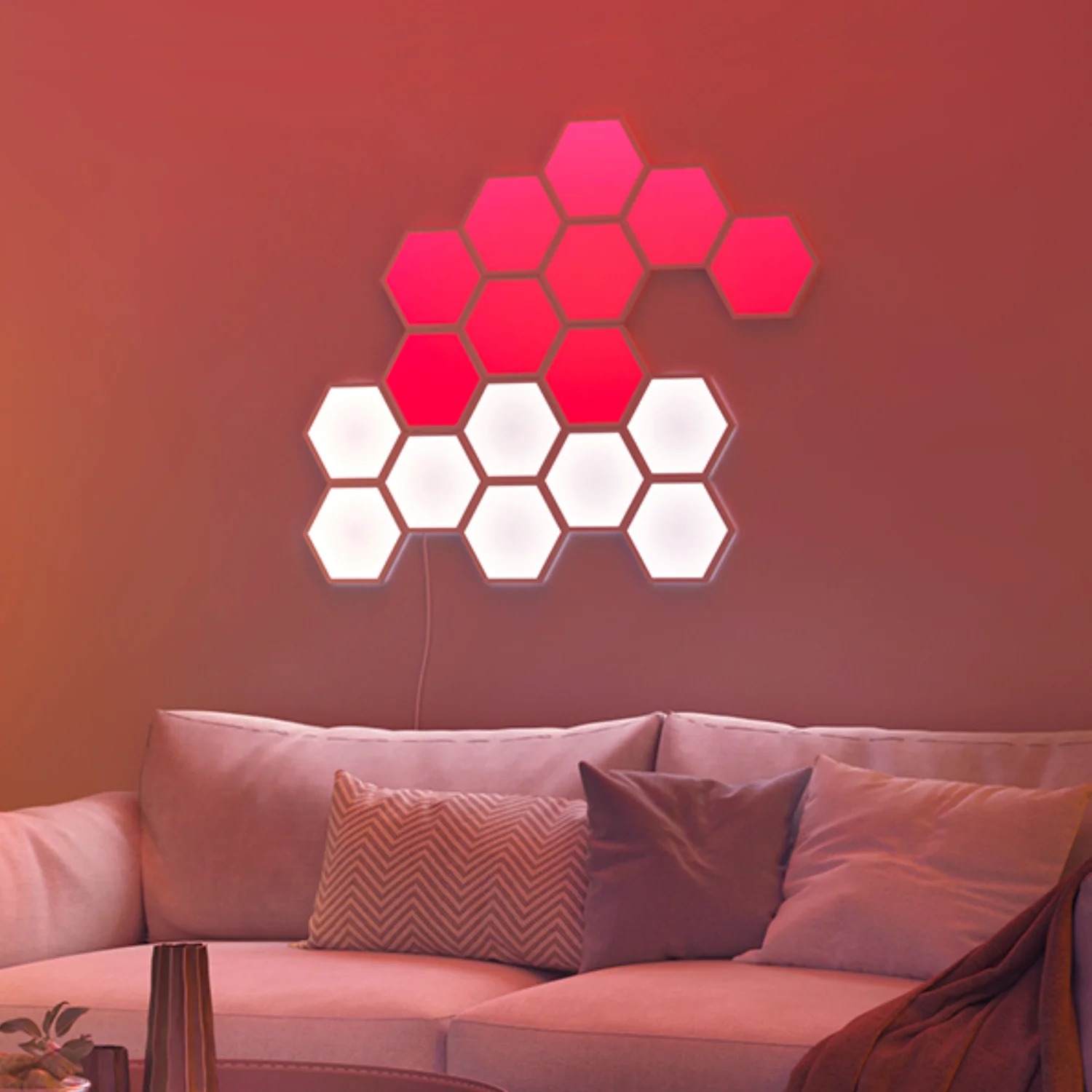 Đèn LED lục giác Govee Glide Hexa Light Panels H6061 | DIY trang trí tường, lắp ghép thông minh, 40 chế độ màu sẵn | Hàng chính hãng