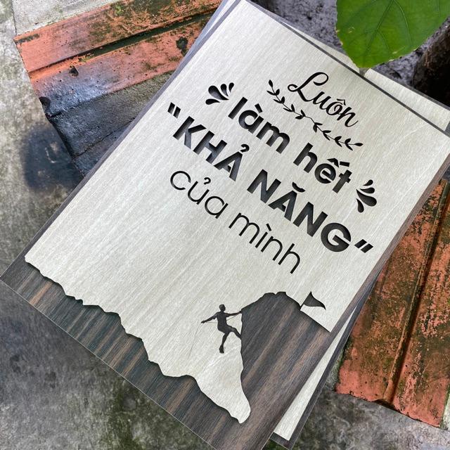 Tranh Văn Phòng Gỗ cao cấp TBIG063 slogan truyền cảm hứng làm việc