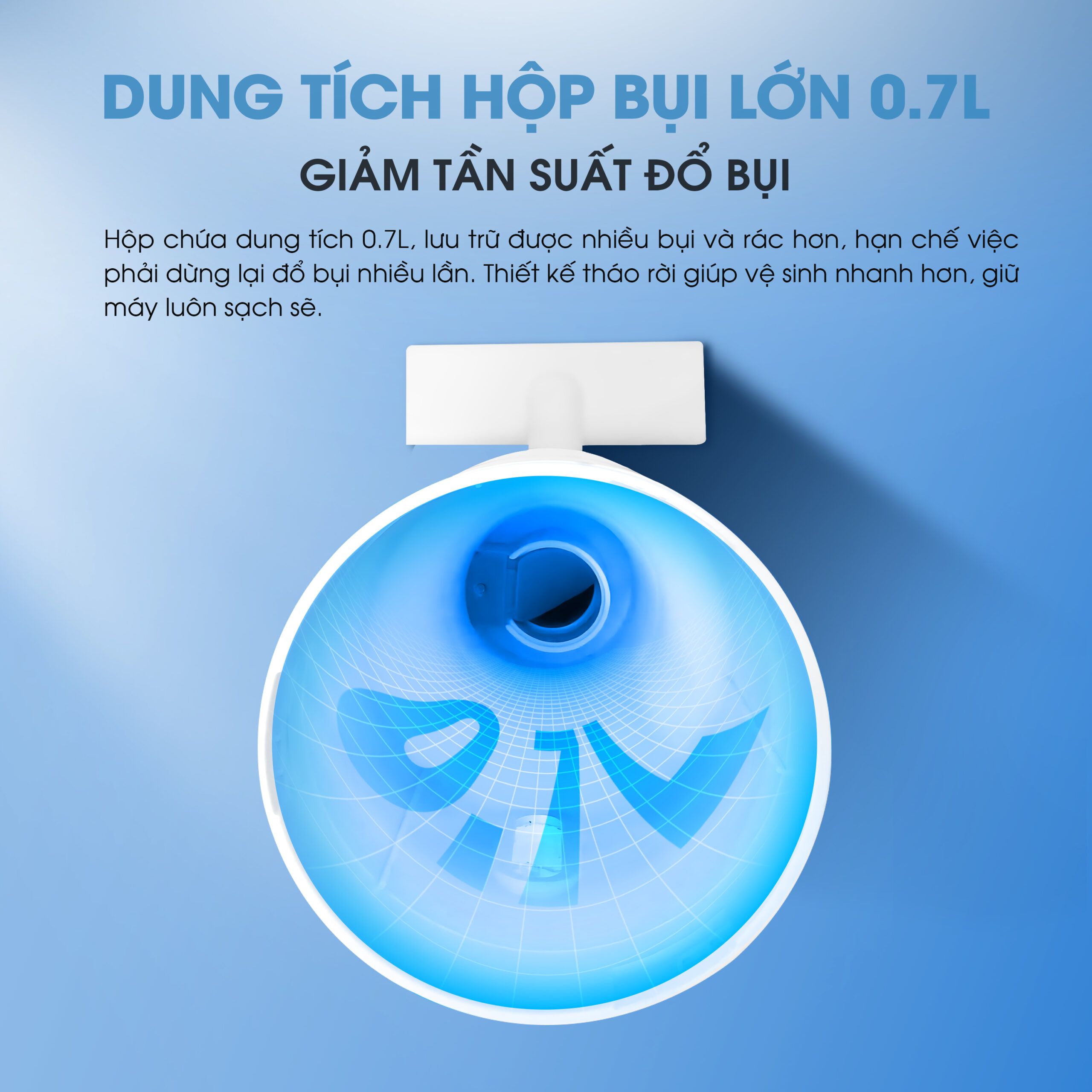 Máy Hút Bụi Cầm Tay Đa Năng Không Dây KALITE KHV01 Bộ Lọc Hepa Pin 2000mAh Dung Tích 0.7L - Hàng Chính Hãng