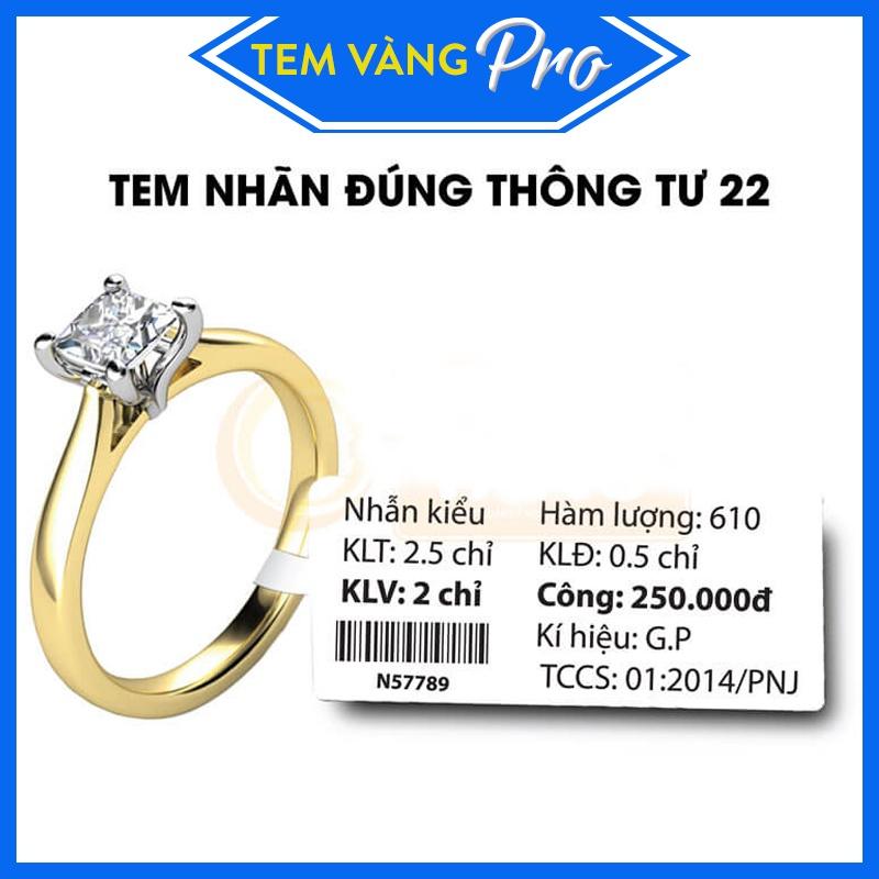 Cuộn Tem Vàng Nữ Trang, Trang sức - Tem nhãn vàng cho Tiệm vàng