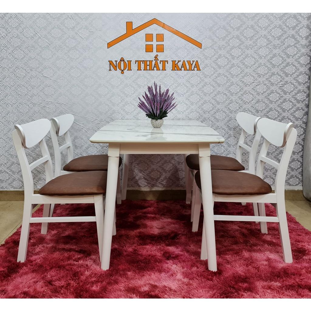 Set Bàn Ăn 4 Ghế Lunar Giả Đá