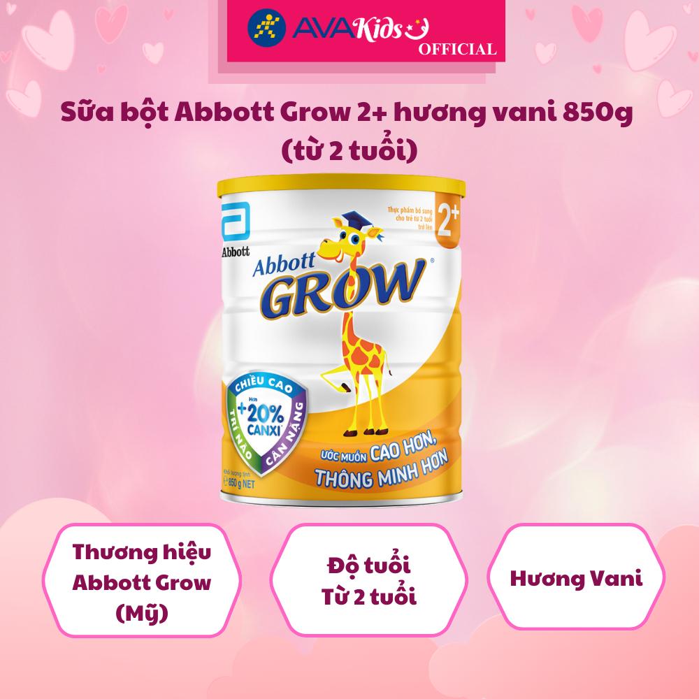 Sữa bột Abbott Grow 2+ hương vani 850g (từ 2 tuổi)