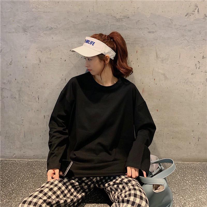 Áo thun tay dài trơn - Unisex nam nữ đều mặc được