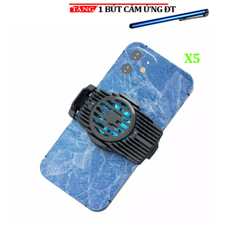 Quạt tản nhiệt gaming X5 bằng kim loại có cáp cho điện thoại di động làm mát cực nhanh CA51 tặng bút cảm ứng