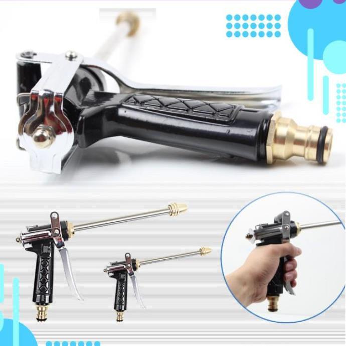 Bộ dây vòi xịt nước rửa xe, tưới cây . tăng áp 3 lần, loại 20m 206318 đầu đồng, cút, nối đen