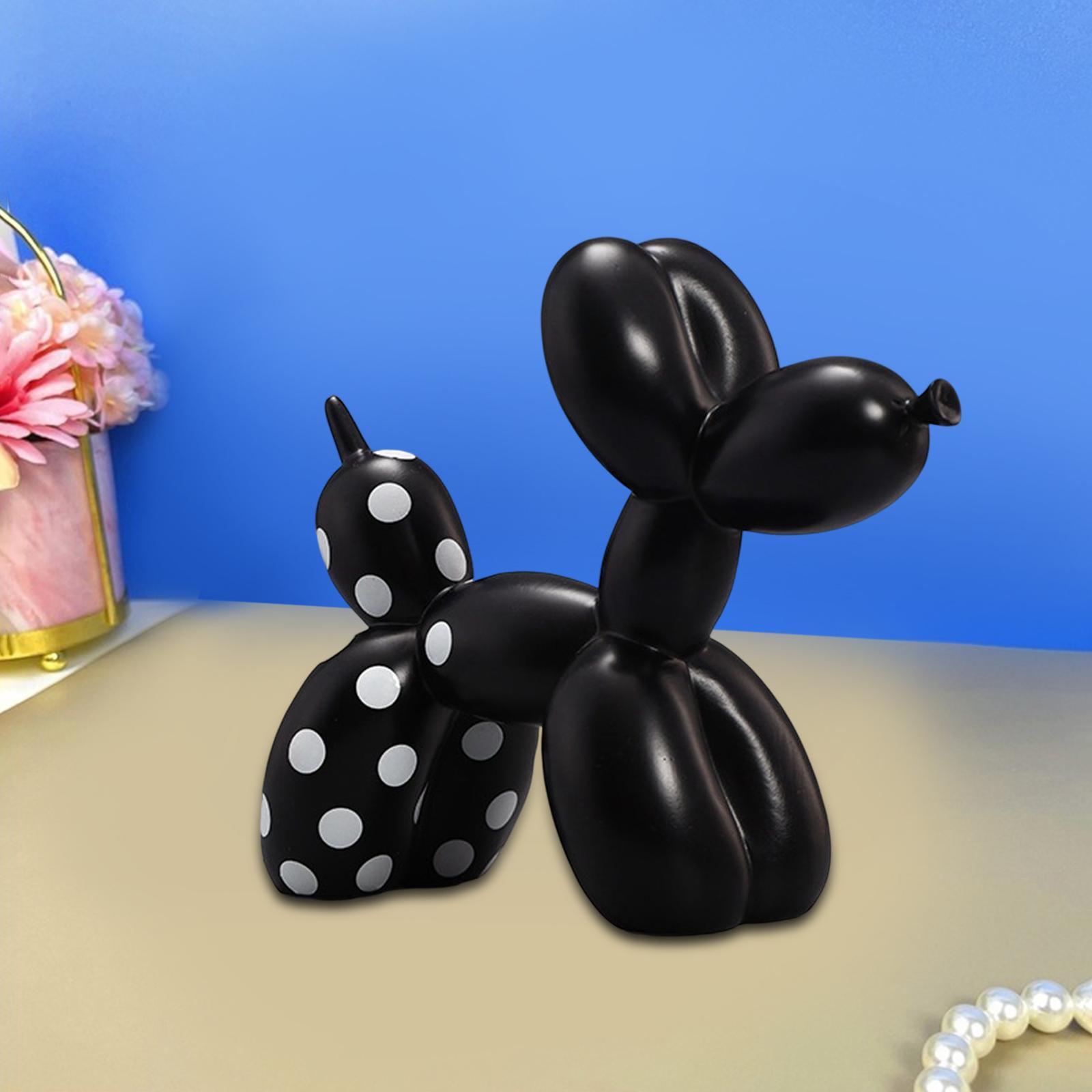 Cute Resin Balloon Dog Sculpture Ornament for Bedroom Living Room Decoration