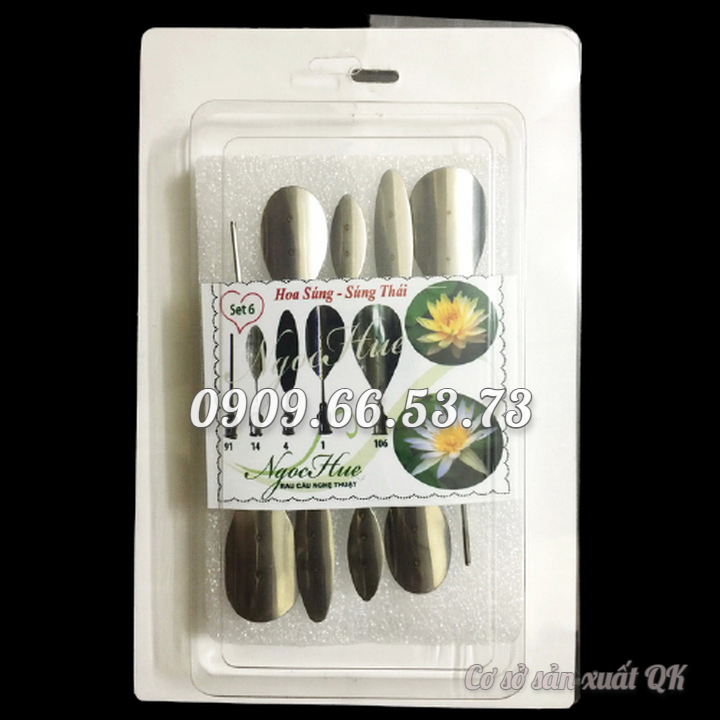 Bộ 10 dụng cụ làm rau câu 3D – Set 6 – Bộ làm hoa súng, súng thái - Tặng kèm kim nhụy – Mã số 1350